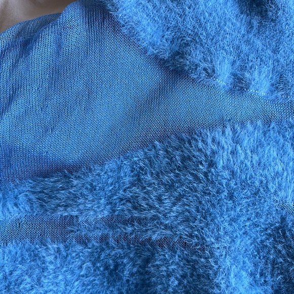 House of Sunny Sliding Doors Dress Fluffy Mesh in Blue - Picture 10 of 11